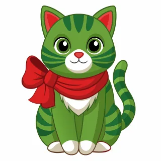 Ai generated Cat Cartoon Stickdatei