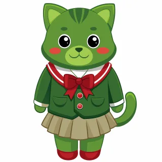 Ai generated Cat School uniform Stickdatei