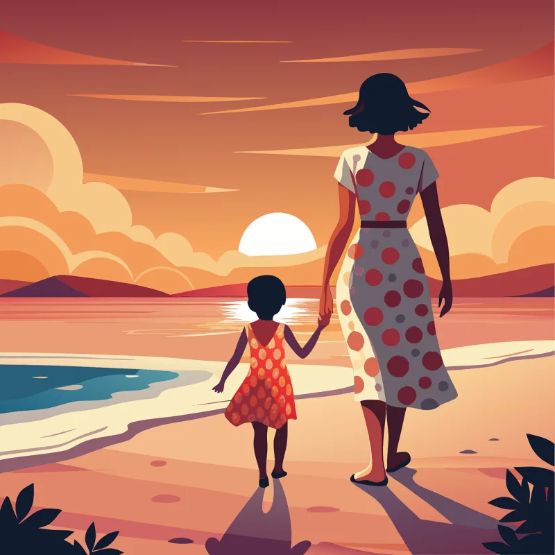 Ai generated Mother Child Stickdatei – Natur