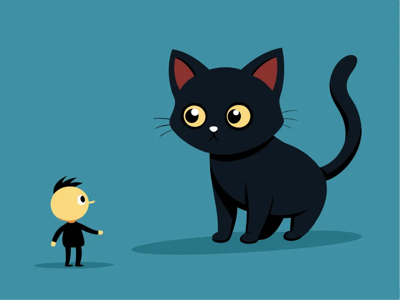 Ai generated Cat Black cat Stickdatei – Tiere