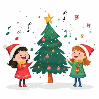Ai generated Christmas Children Stickdatei