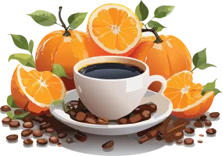 Ai generated Coffee Oranges Stickdatei