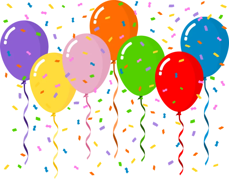 Balloons Confetti Festival Stickdatei – Kinder