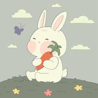 Rabbit Bunny Cartoon Stickdatei – Tiere