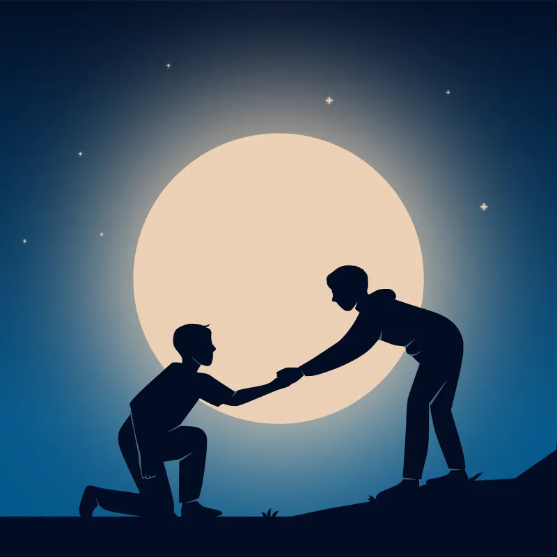 Helping Others Moon Stickdatei – Natur