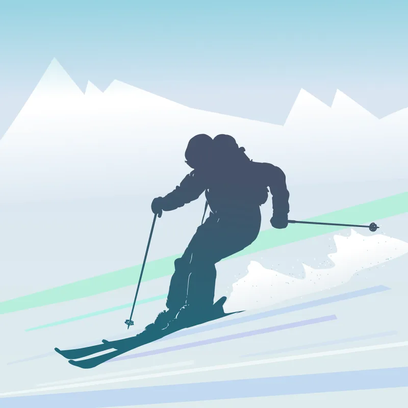 Skier Snow Nature Stickdatei – Weihnachten