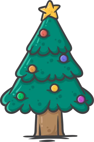 Christmas Tree Cartoon Stickdatei