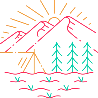 Outline Mountain Nature Stickdatei – Natur