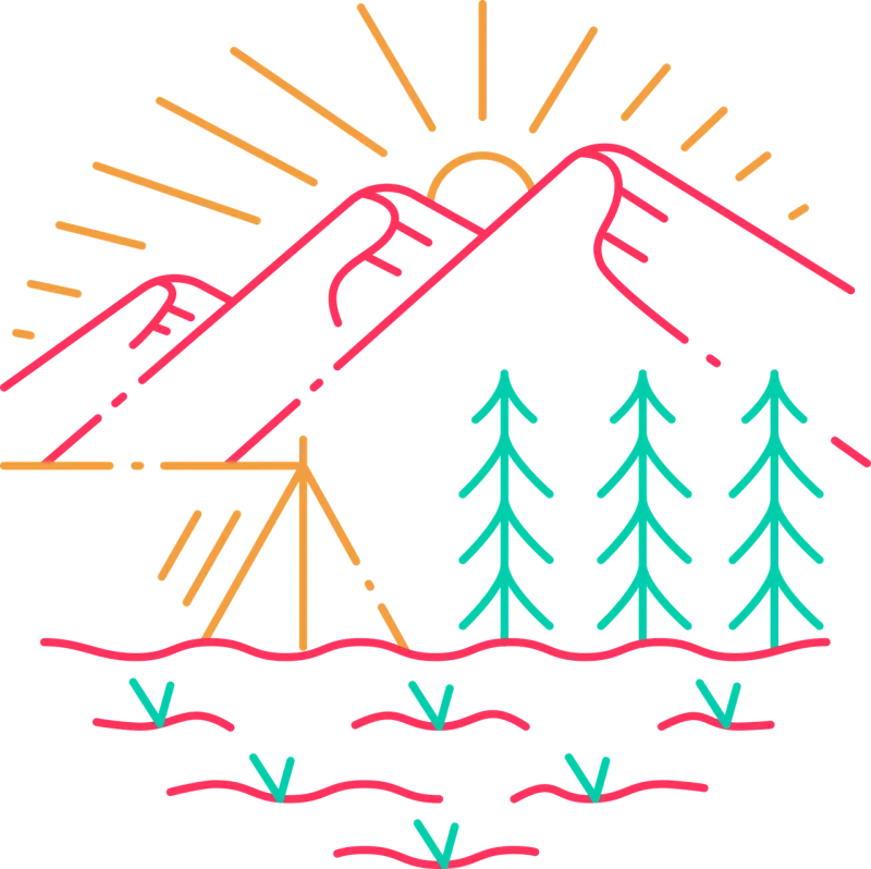 Outline Mountain Nature Stickdatei – Natur