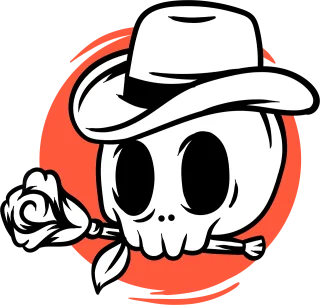 Skull Rose flower Skeleton Stickdatei – Blumen