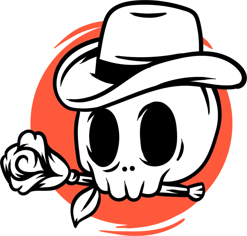 Skull Rose flower Skeleton Stickdatei – Blumen