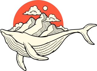 Whale Animal Island Stickdatei