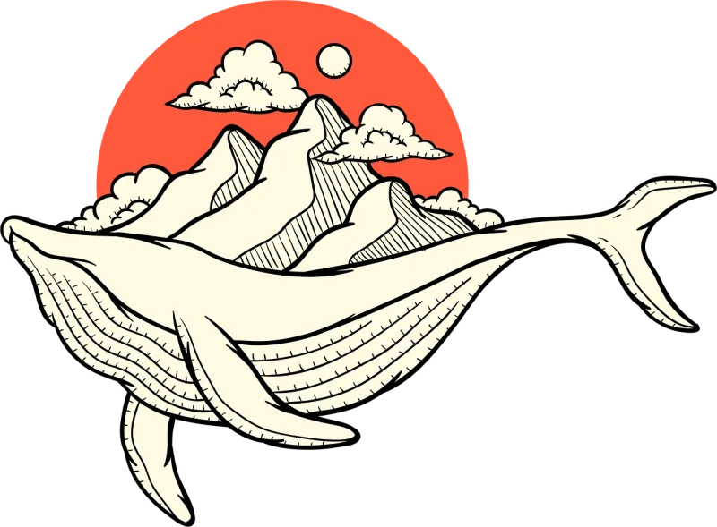 Whale Animal Island Stickdatei – Natur