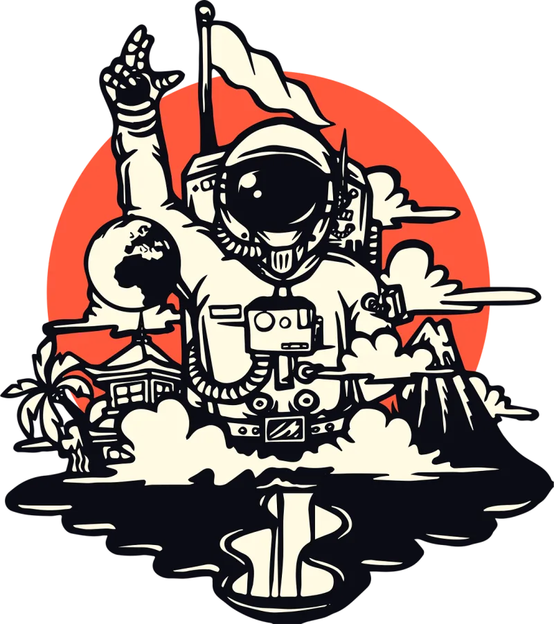 Astronaut Space Universe Stickdatei – Kinder