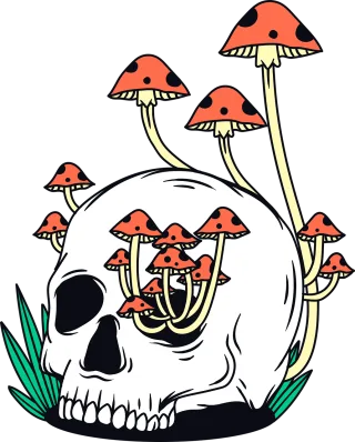 Skull Mushroom Skeleton Stickdatei