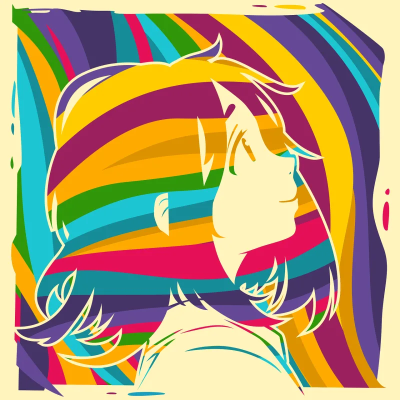 Girl Anime Colorful Stickdatei – Kinder