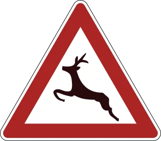 Deer crossing Danger Warning Stickdatei