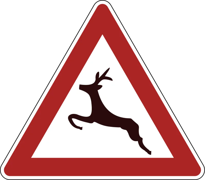 Deer crossing Danger Warning Stickdatei – Tiere