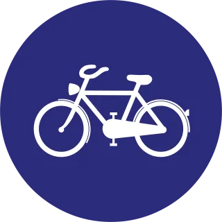 Cycle path Bicycle lane Road sign Stickdatei