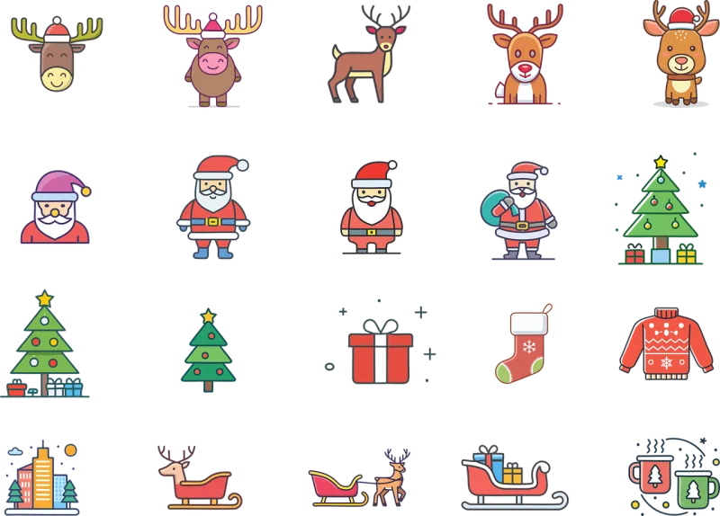 Christmas Icons Beautiful wallpaper Stickdatei – Weihnachten