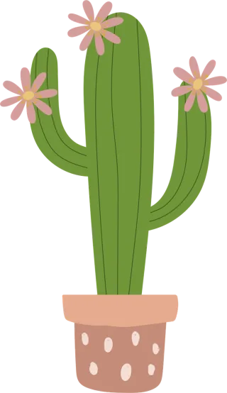 Cartoon Cactus Flower wallpaper Stickdatei