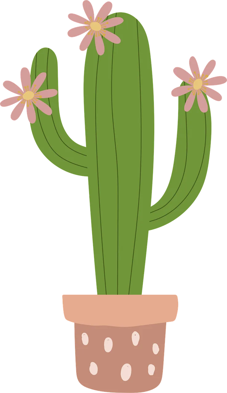 Cartoon Cactus Flower wallpaper Stickdatei – Natur