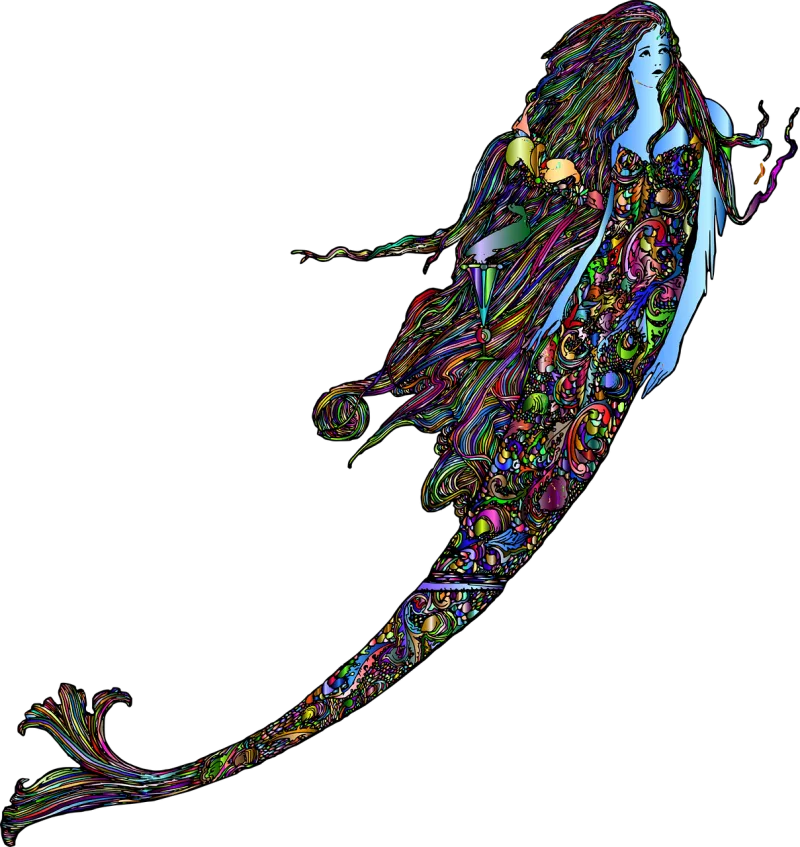 Mermaid Fantasy Creature Stickdatei – Kinder