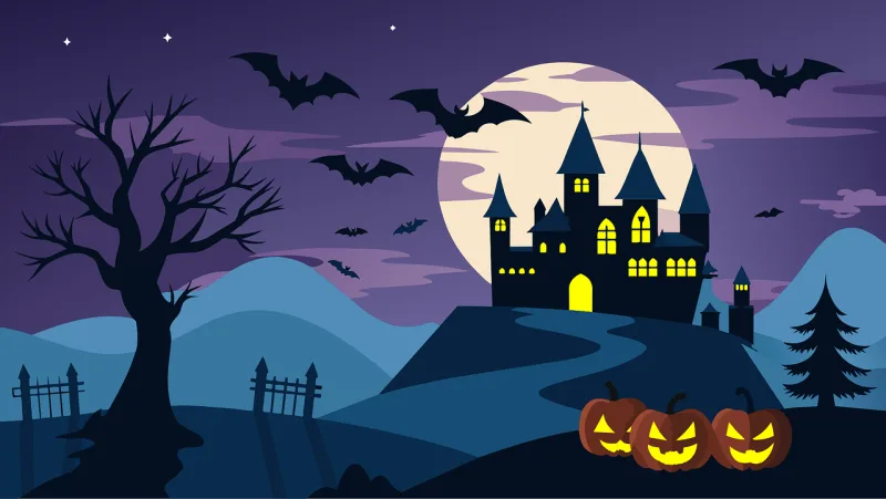 Ai generated Beautiful wallpaper Haunted Stickdatei – Kinder