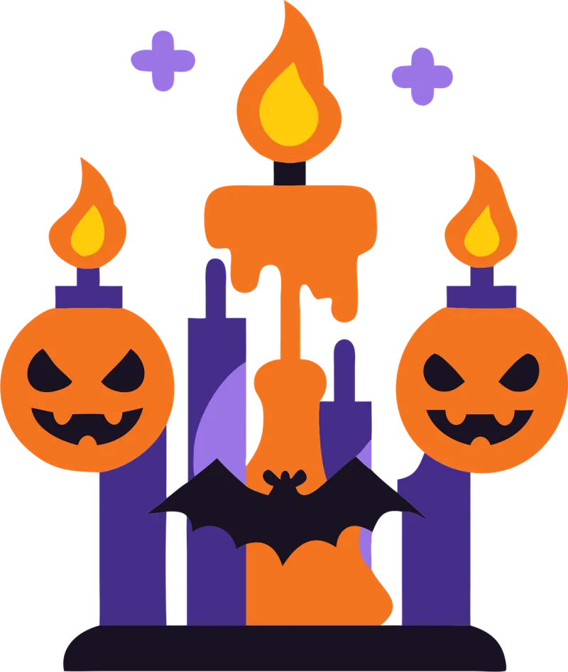 Pumpkins Candles Witch Stickdatei – Weihnachten