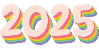 New year 2025 Typographic Stickdatei