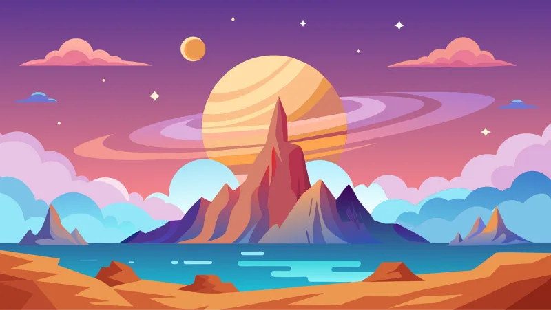 Ai generated Planet Landscape Stickdatei – Natur