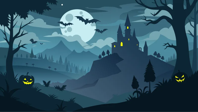 Ai generated Haunted castle Nature Stickdatei – Kinder