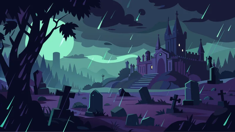 Ai generated Halloween background Graveyard Stickdatei – Kinder