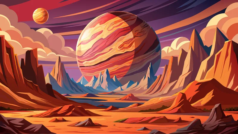 Ai generated Planet Landscape Stickdatei – Natur