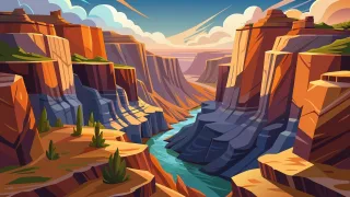 Ai generated Canyon Mountains Stickdatei