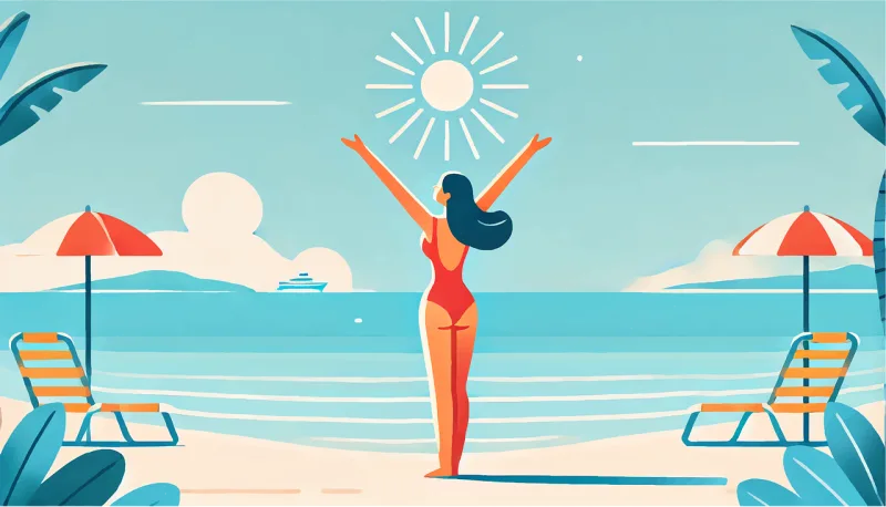 Ai generated Woman Beach Stickdatei – Natur