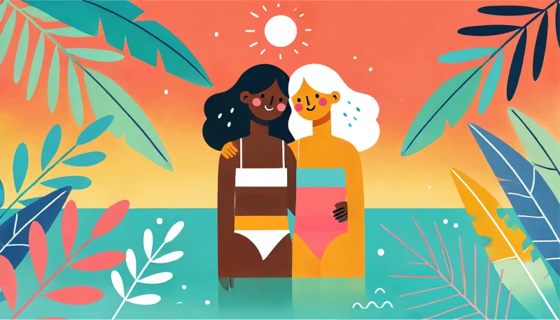 Ai generated Women Beach Stickdatei – Natur