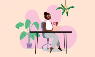 Woman Office Working Stickdatei – Essen & Trinken