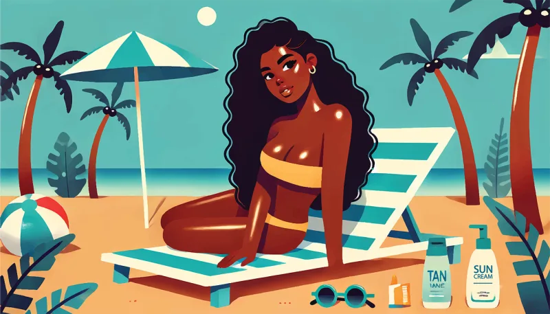 Ai generated Woman Sunbath Stickdatei – Natur