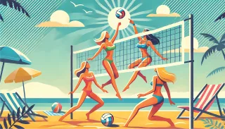 Ai generated Women Volleyball Stickdatei