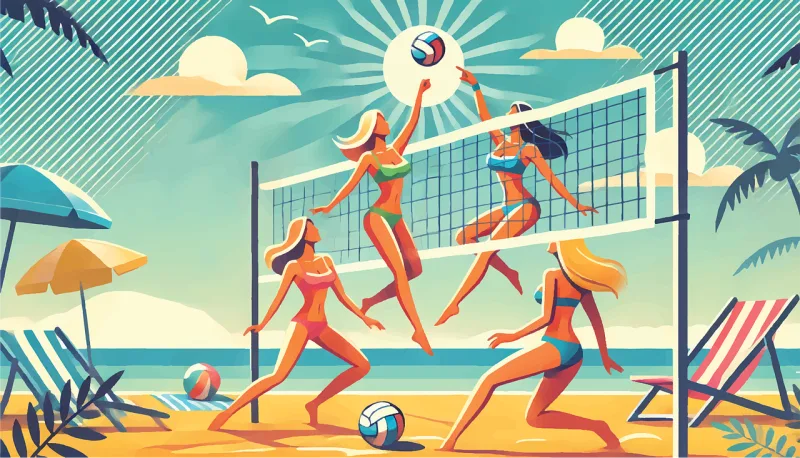 Ai generated Women Volleyball Stickdatei – Sport