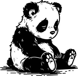 Ai generated Lonely Panda Stickdatei