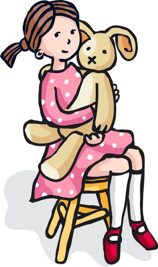 Girl Bunny Toy Stickdatei – Tiere
