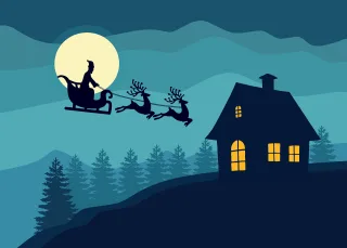 Christmas Santa claus Sleigh Stickdatei