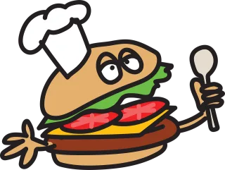 Chef Burger Cook Stickdatei