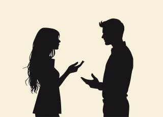 Debate Conversation Silhouette Stickdatei
