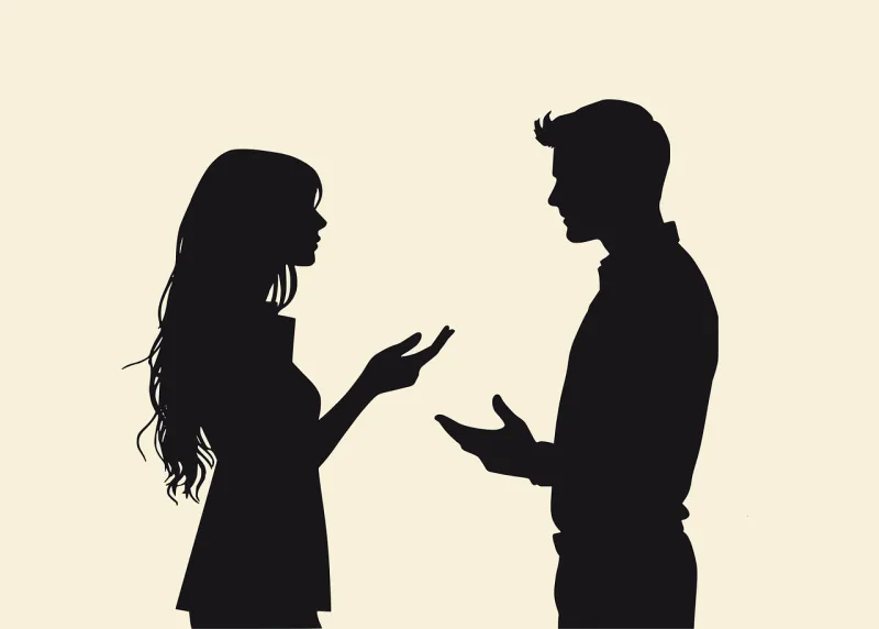 Debate Conversation Silhouette Stickdatei – Herzen & Liebe