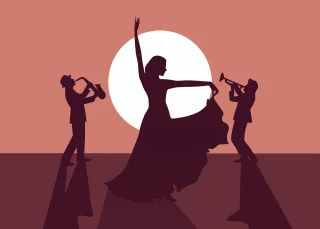 Music Dancing Silhouette Stickdatei
