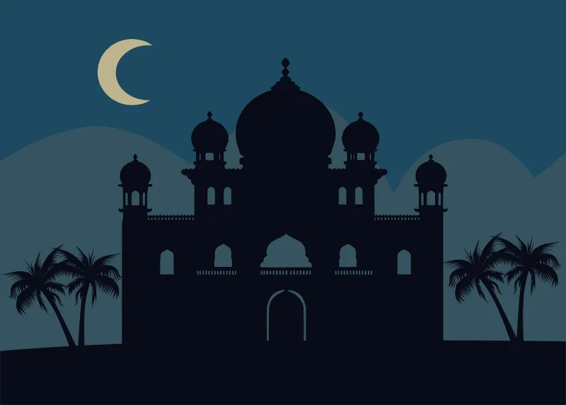 Mosque Crescent moon Arabian nights Stickdatei – Natur