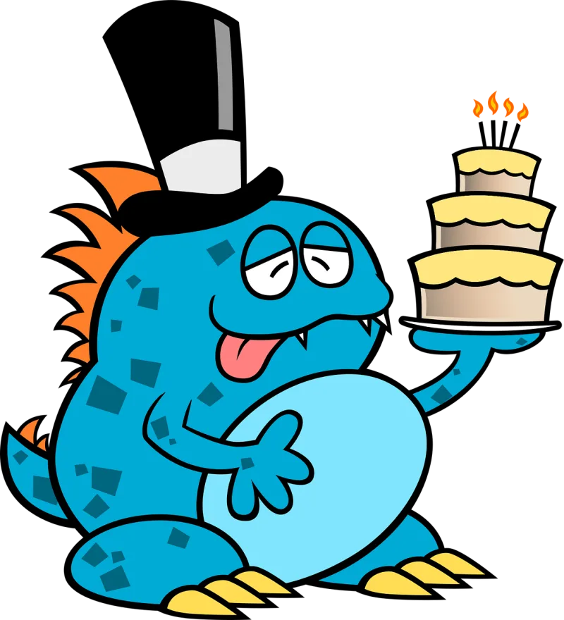 Monster Cake Cartoon Stickdatei – Essen & Trinken
